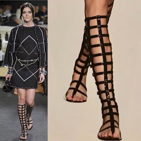Authentic CHANEL Knee-High Gladiator Sandals - Picture 5 of 16